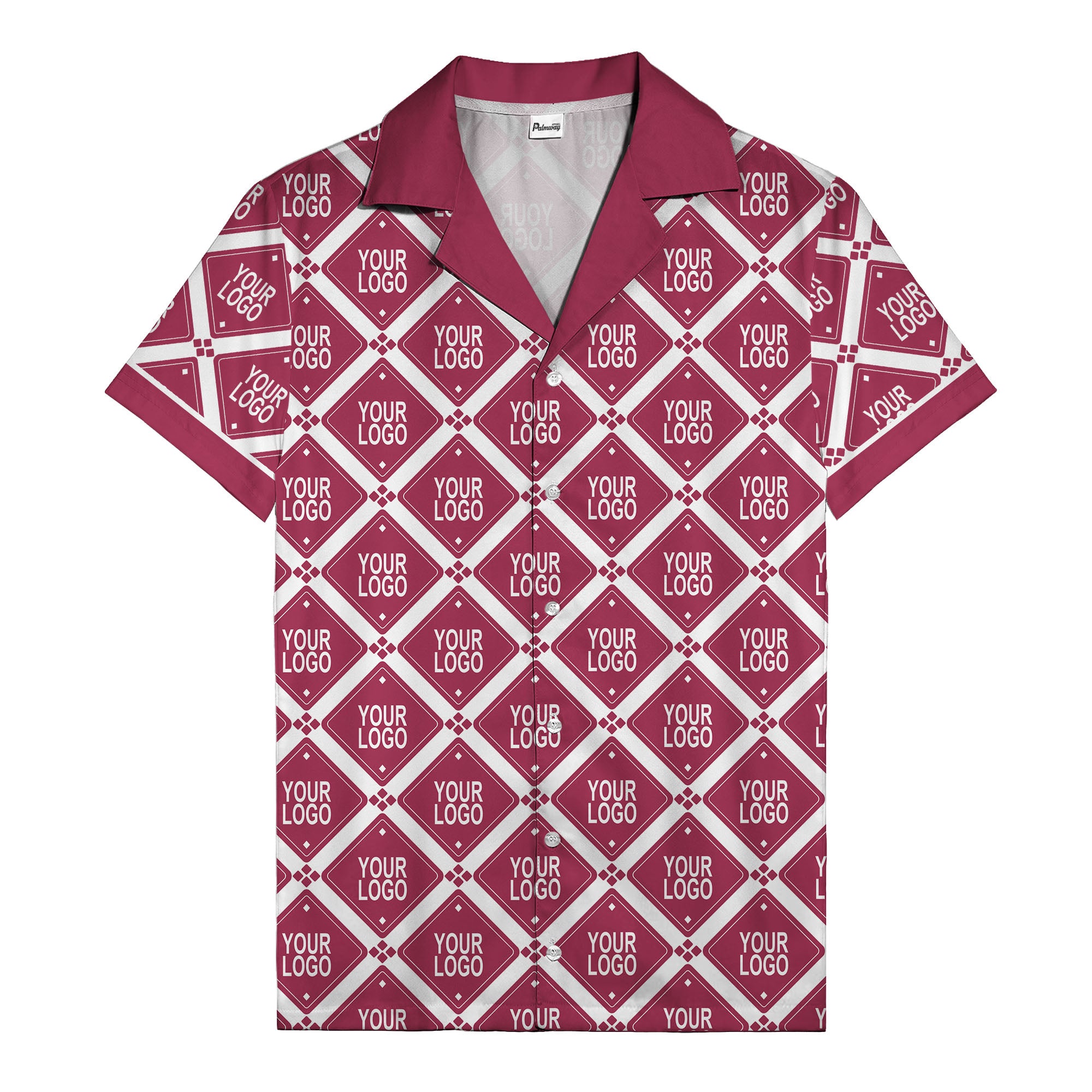diamond repeat logo geometric hawaiian shirt for men