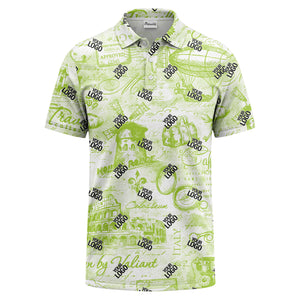 eiffel tower & airship sketched landmark polo shirt for men