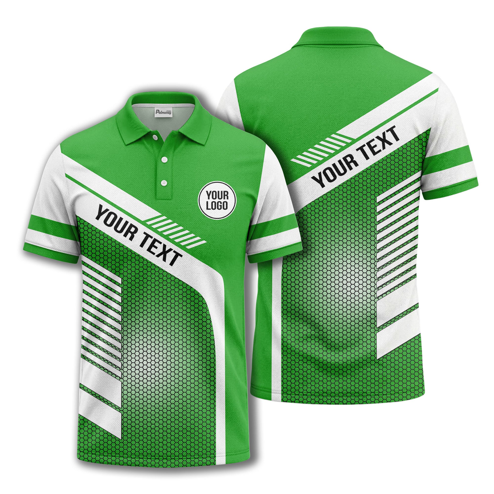 hexagon diagonal stripe geometric custom logo modern polo shirt