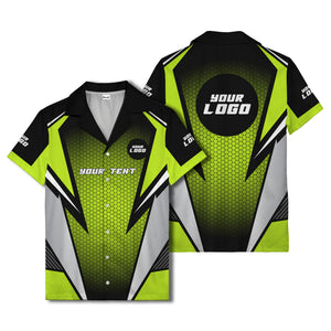 hexagon grid lightning bolt hawaiian shirt for men