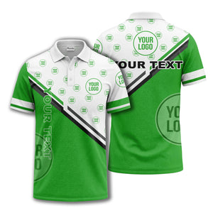 logo repeat diagonal stripe customizable polo shirt for teams