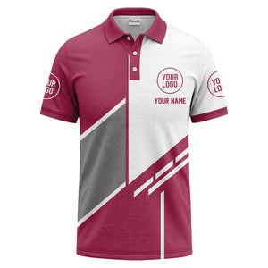 modern diagonal stripe custom logo men's golf polo shirt