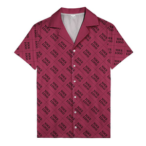 monochrome diamond grid custom logo repeat hawaiian shirt for men