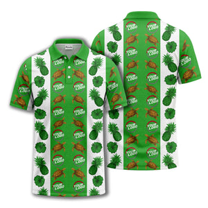 pineapple sea turtle hibiscus custom logo polo shirt
