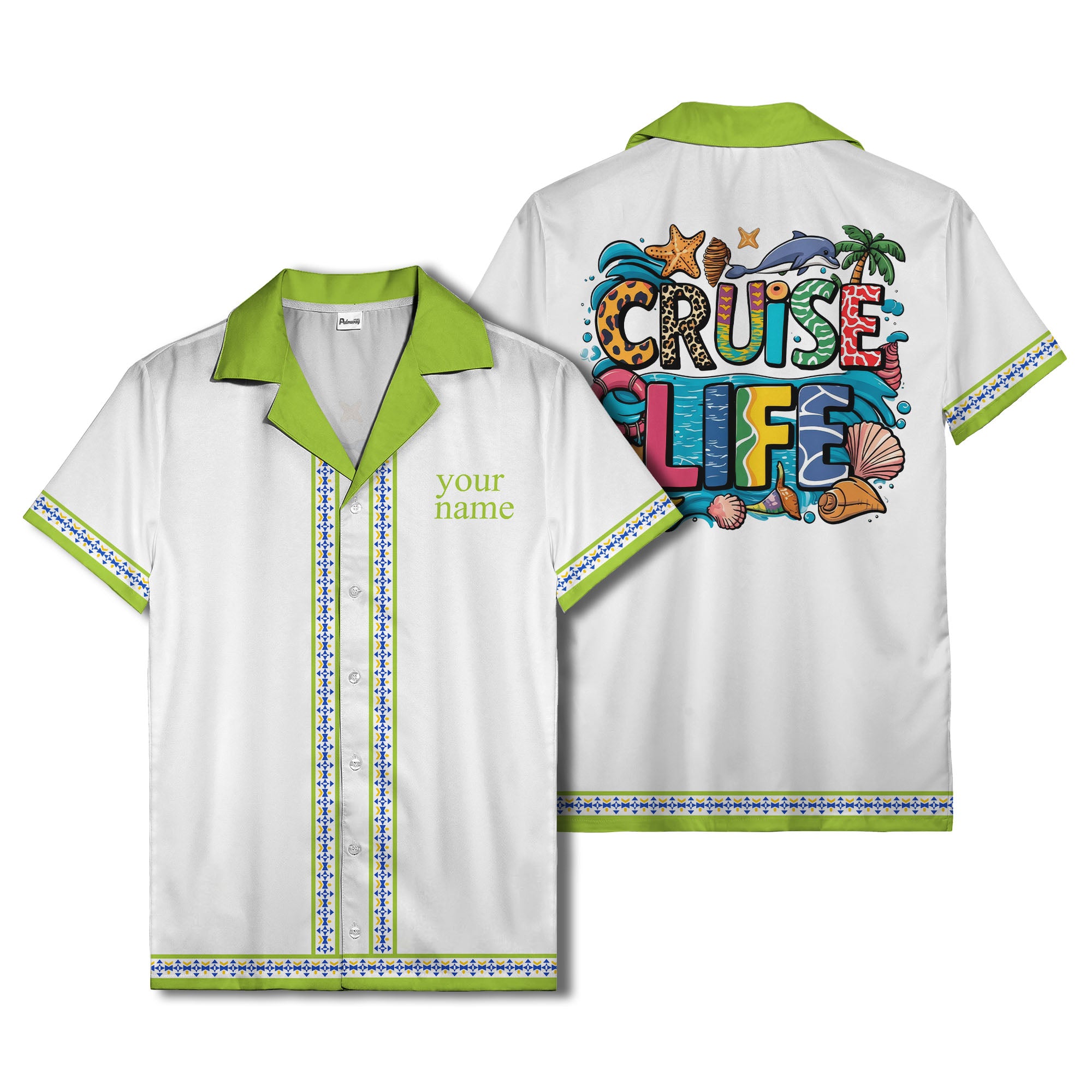 retro bowling diamond geometric personalized hawaiian shirt for men