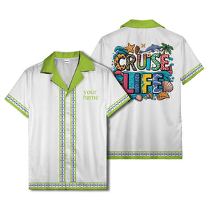 retro bowling diamond geometric personalized hawaiian shirt for men