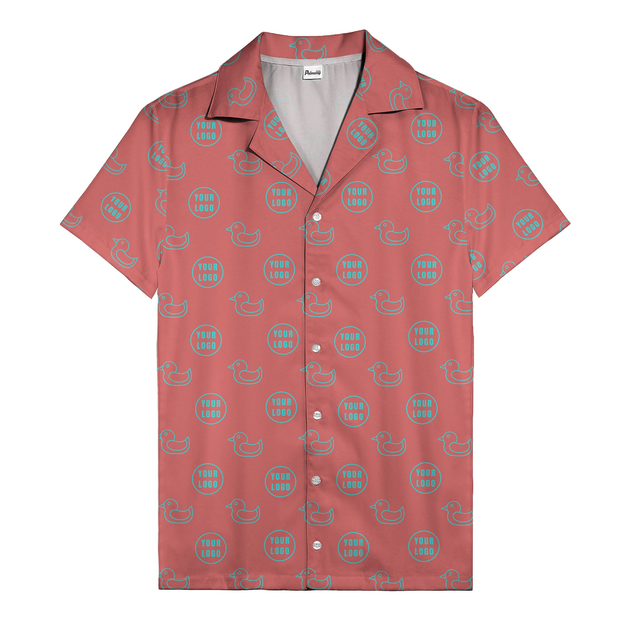 rubber duck & custom logo repeat pattern hawaiian shirt