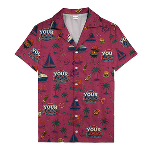 sailboats anchors ship wheels hamburger shrimp steak grill tools hawaiian shirt for men