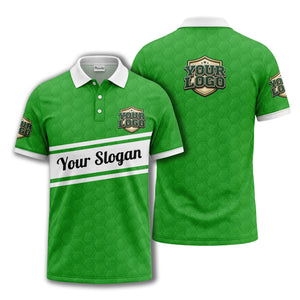 shield logo stars hexagon pattern polo shirt for men