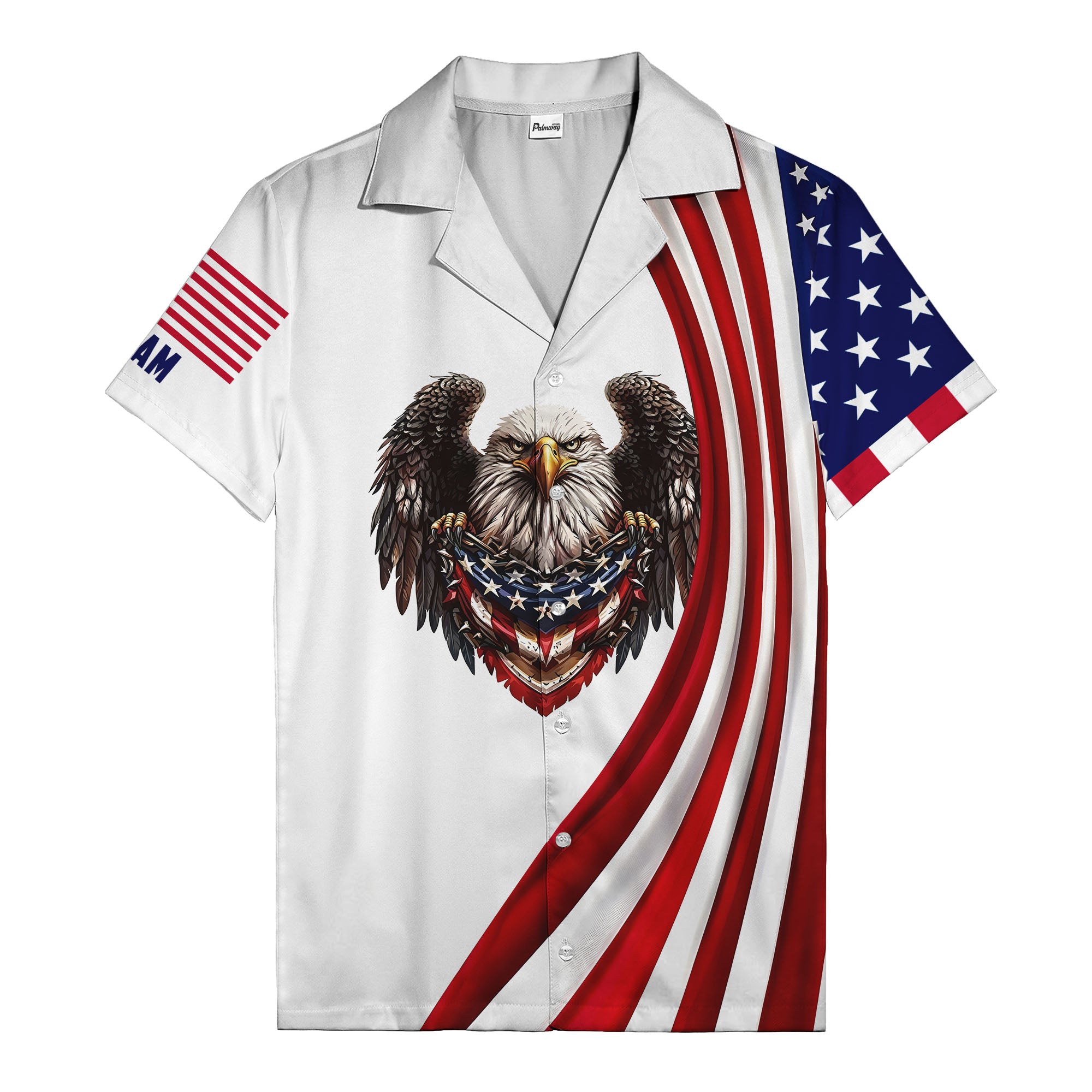 soaring stars and stripes eagle patriotic usa american flag hawaiian shirt for men