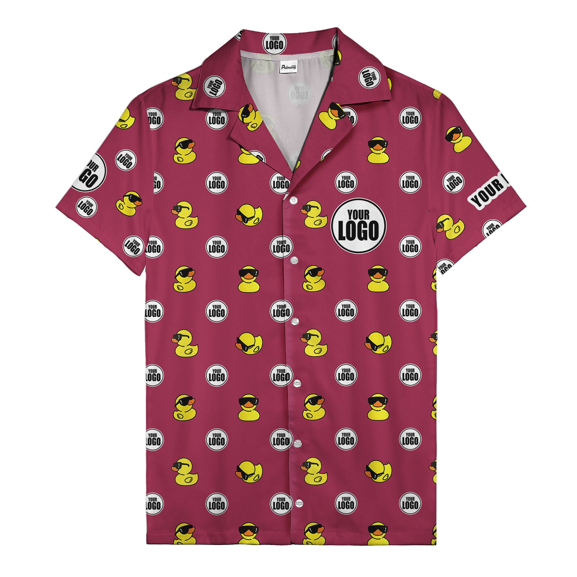 sunglass rubber duckies & custom logo circles fun hawaiian shirt for men