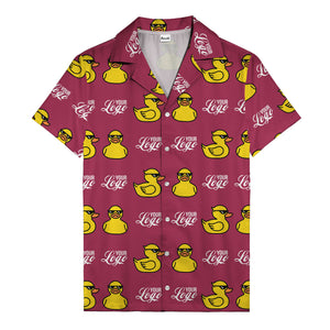 sunglassed rubber ducky parade custom logo hawaiian shirt