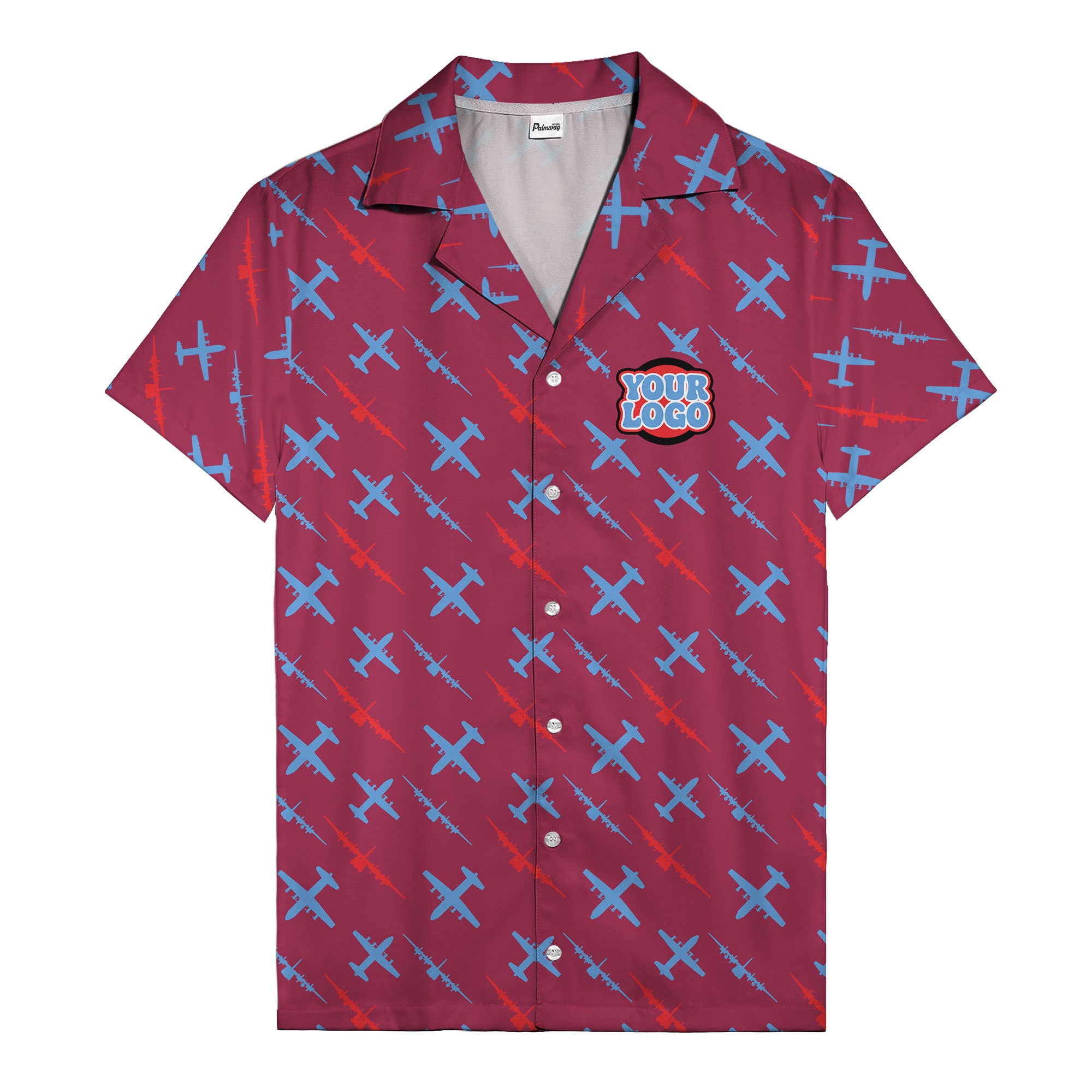 vintage airplane repeat pattern hawaiian shirt for aviation fans