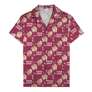 watercolor floral d20 dice hawaiian shirt with custom logo space