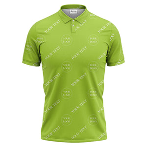 your name & logo repeat pattern black polo shirt for men