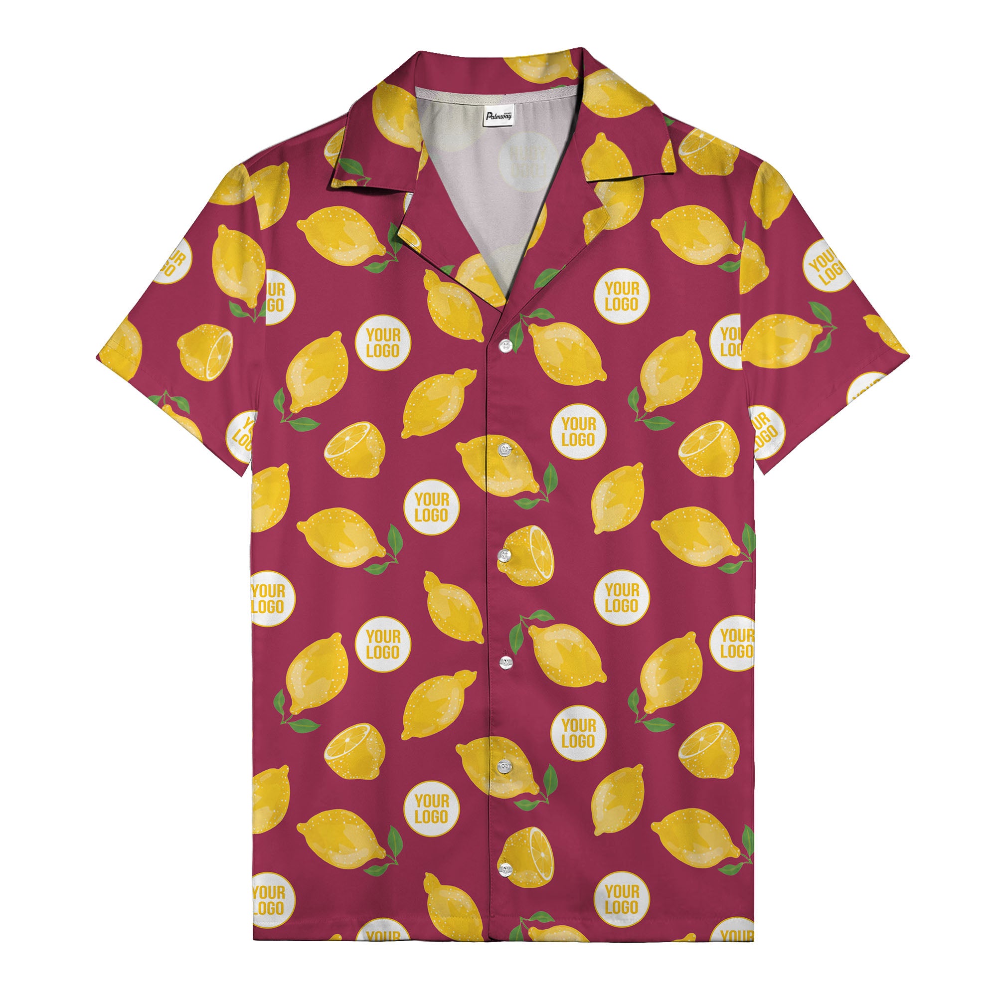 zesty lemon watercolor lemon slices & leaf hawaiian shirt