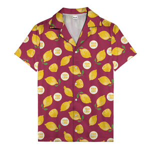 zesty lemon watercolor lemon slices & leaf hawaiian shirt
