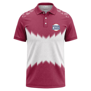 zigzag gradient custom logo polo shirt for men