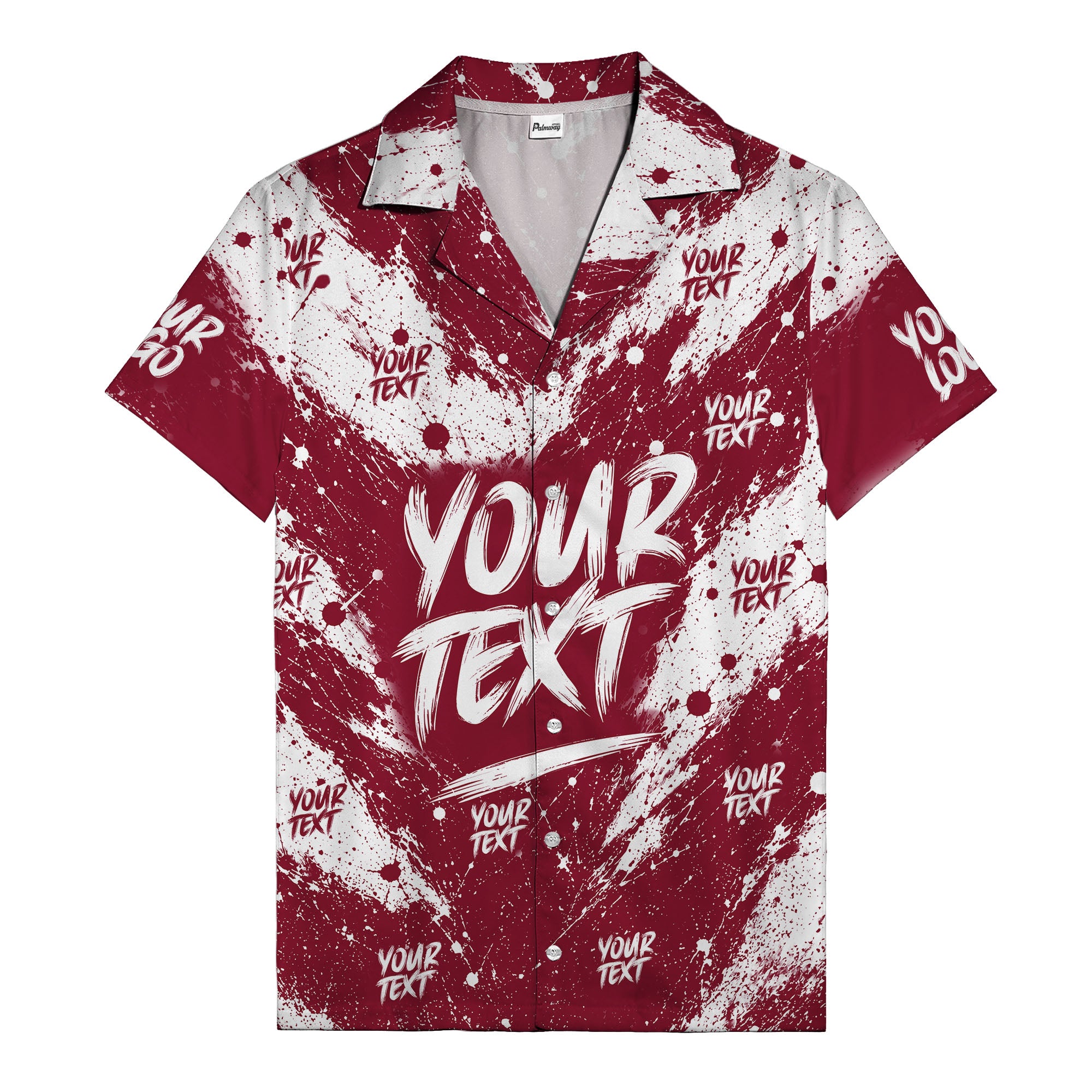 abstract splatter paint custom text hawaiian shirt with your text