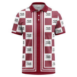 barcode graphic custom logo black white polo shirt for men