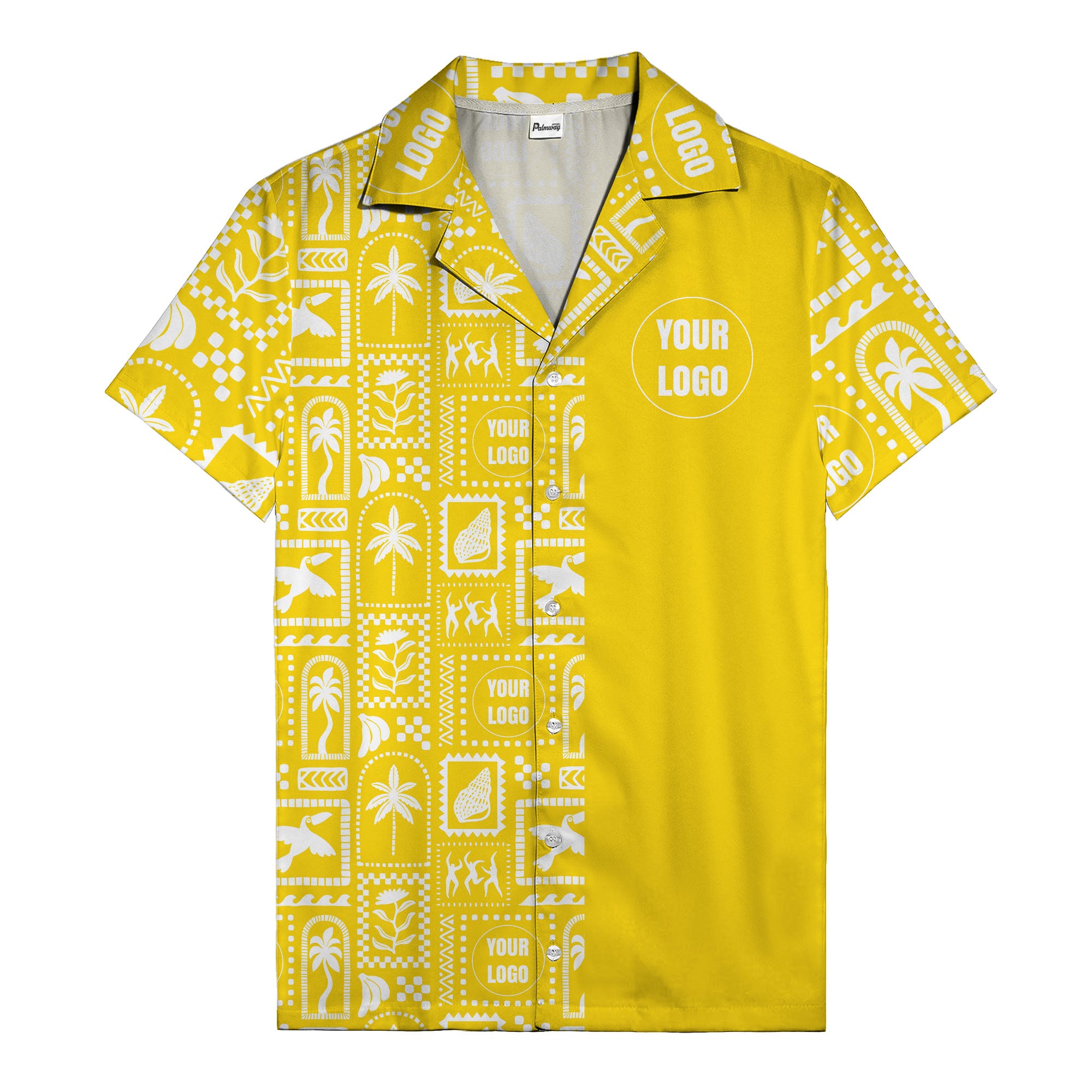 black palm trees & toucans graphic hawaiian shirt for men