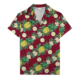 black pineapple & plumeria photographic all over hawaiian shirt