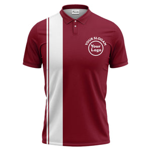 bold black white vertical stripe custom logo golf country club polo shirt