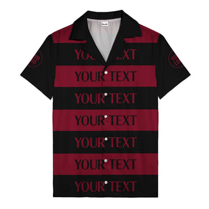 bold horizontal stripes customizable text hawaiian shirt for men