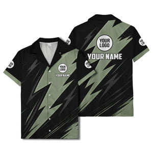 bold lightning bolt repeat pattern personalized hawaiian shirt for men