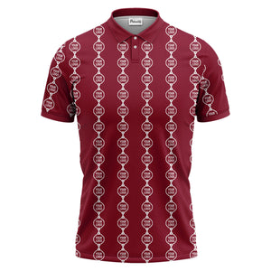 chain link customizable logos black white graphic polo shirt