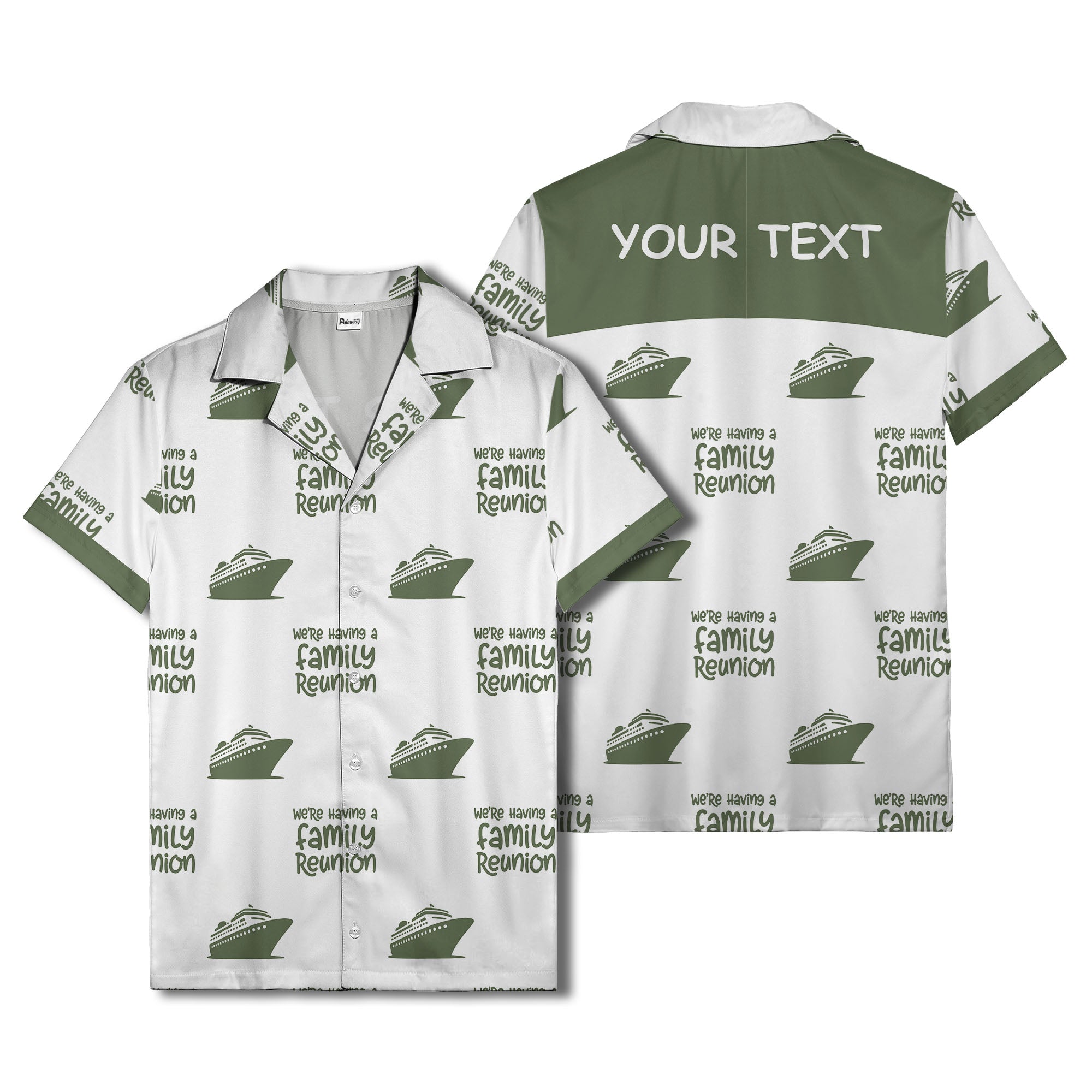 cruise ship silhouettes and family reunion text repeat hawaiian shirt