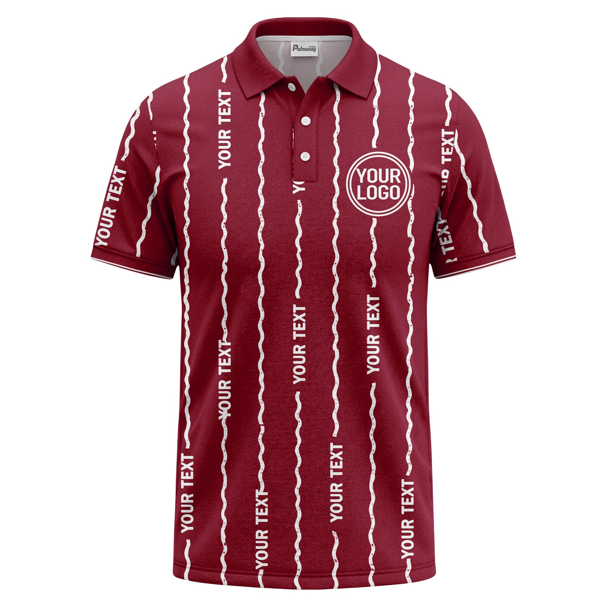 custom logo circle & wavy lines personalized polo shirt