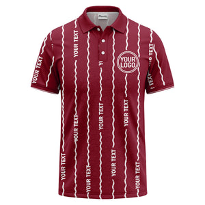 custom logo circle & wavy lines personalized polo shirt