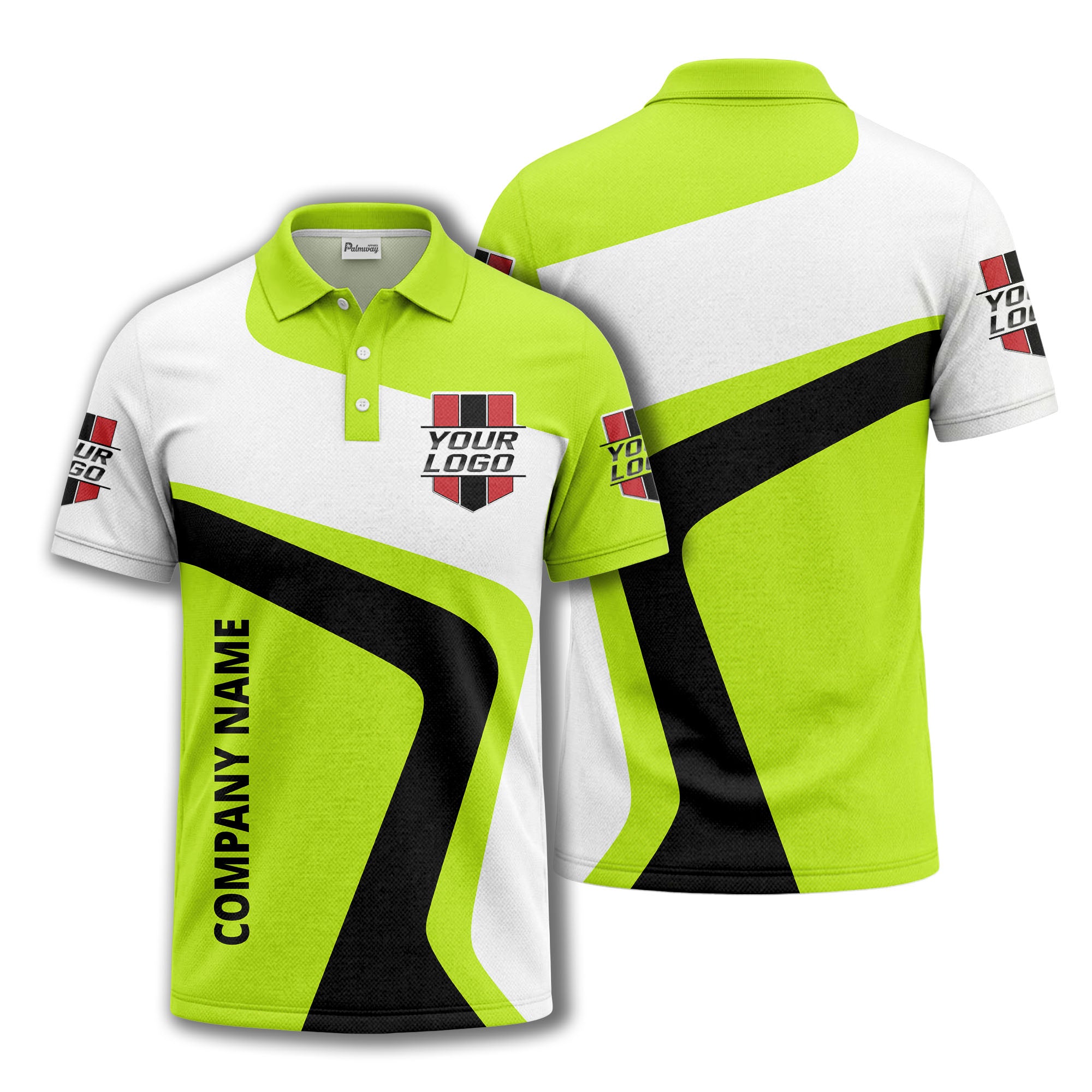 custom logo diagonal stripe corporate polo shirt for business uniforms