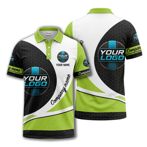 custom logo hexagon diagonal stripes polo shirt for men