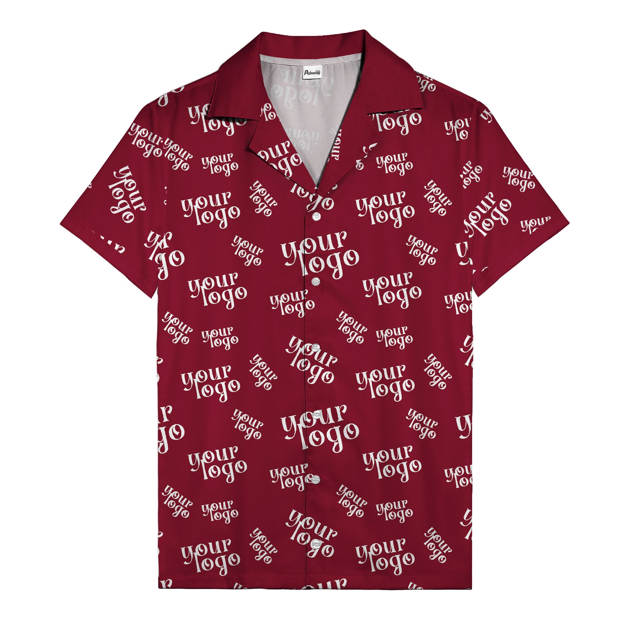 custom logo repeat typography hawaiian shirt for personalized style