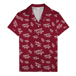 custom logo repeat typography hawaiian shirt for personalized style