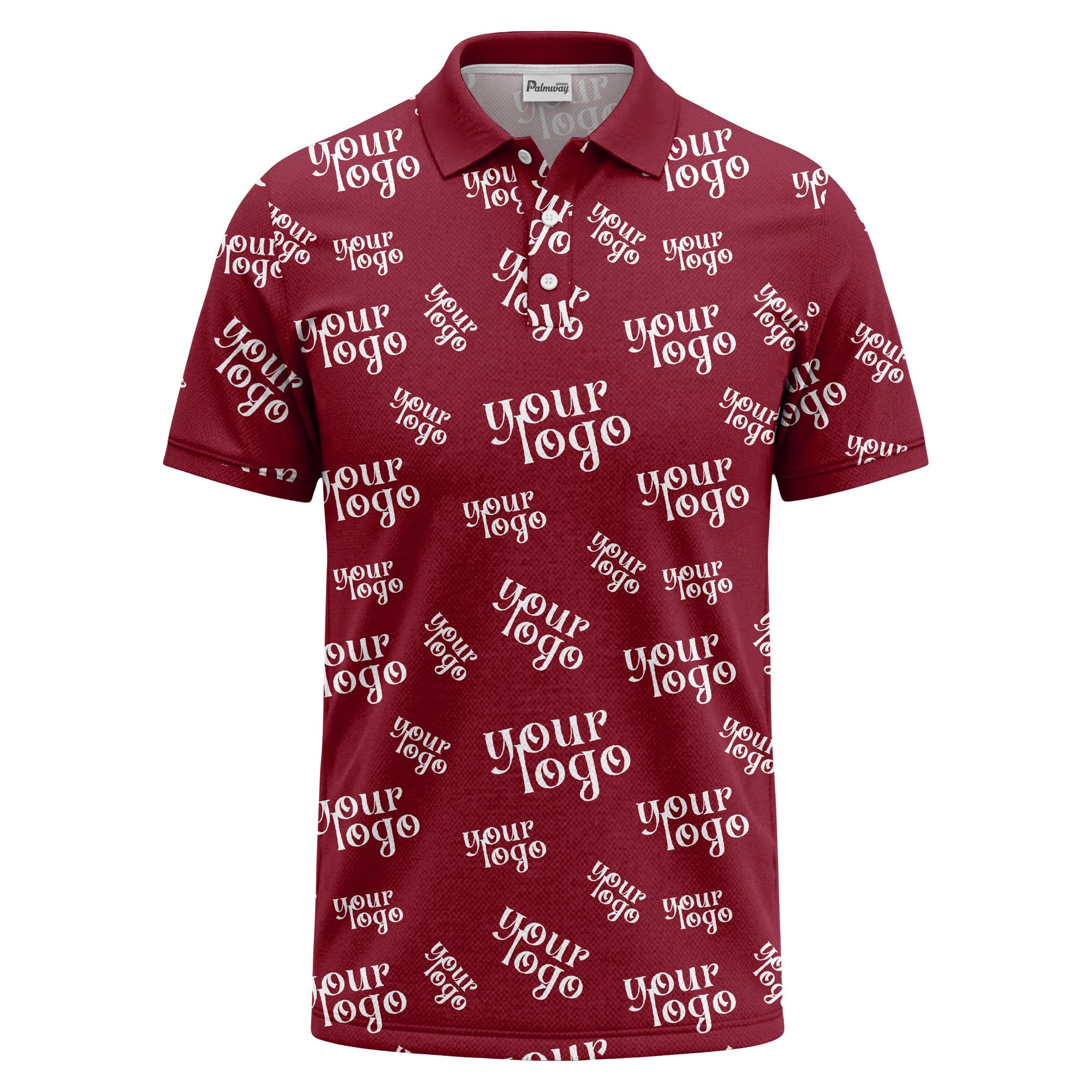 custom logo repeat typography minimalist polo shirt