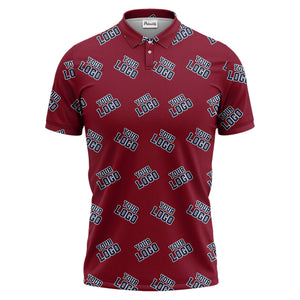repeating custom logo illustration polo shirt for personalized hawaiian style