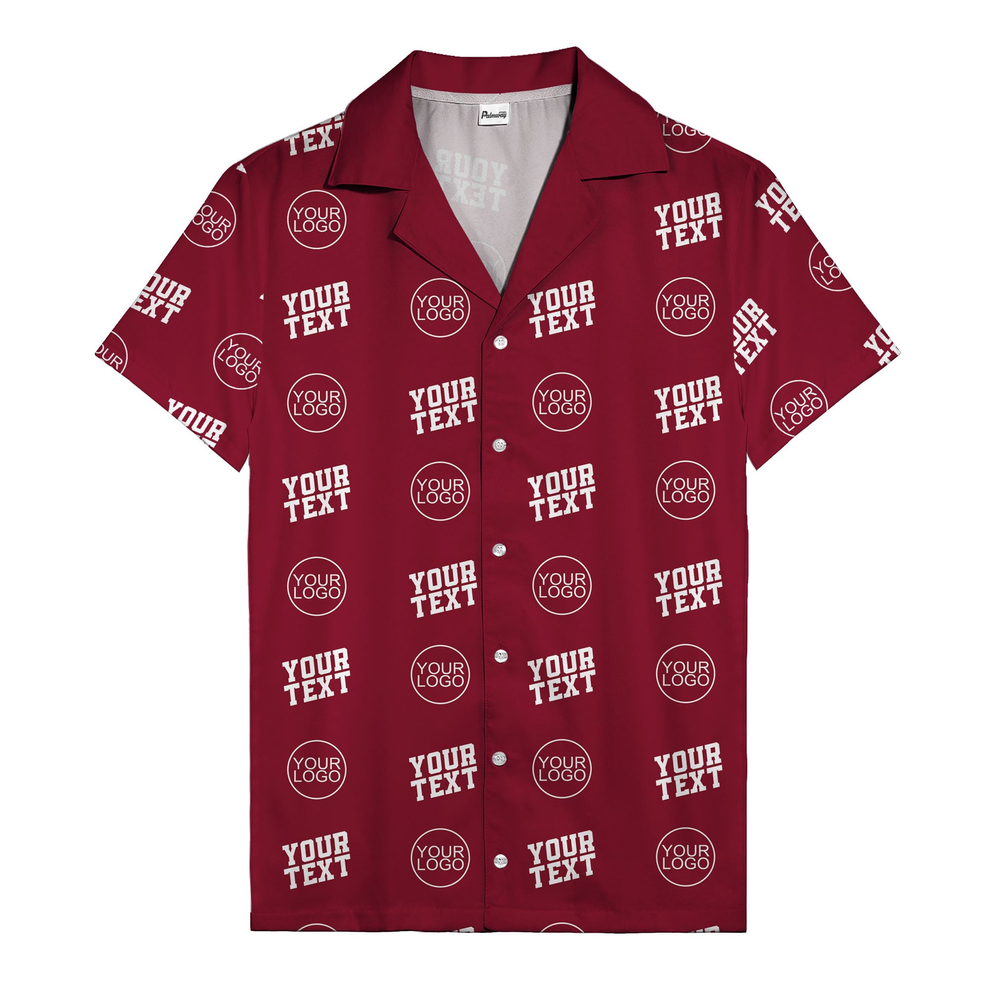 custom logo & text repeat pattern personalized hawaiian shirt