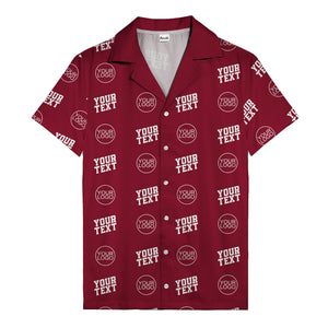 custom logo & text repeat pattern personalized hawaiian shirt
