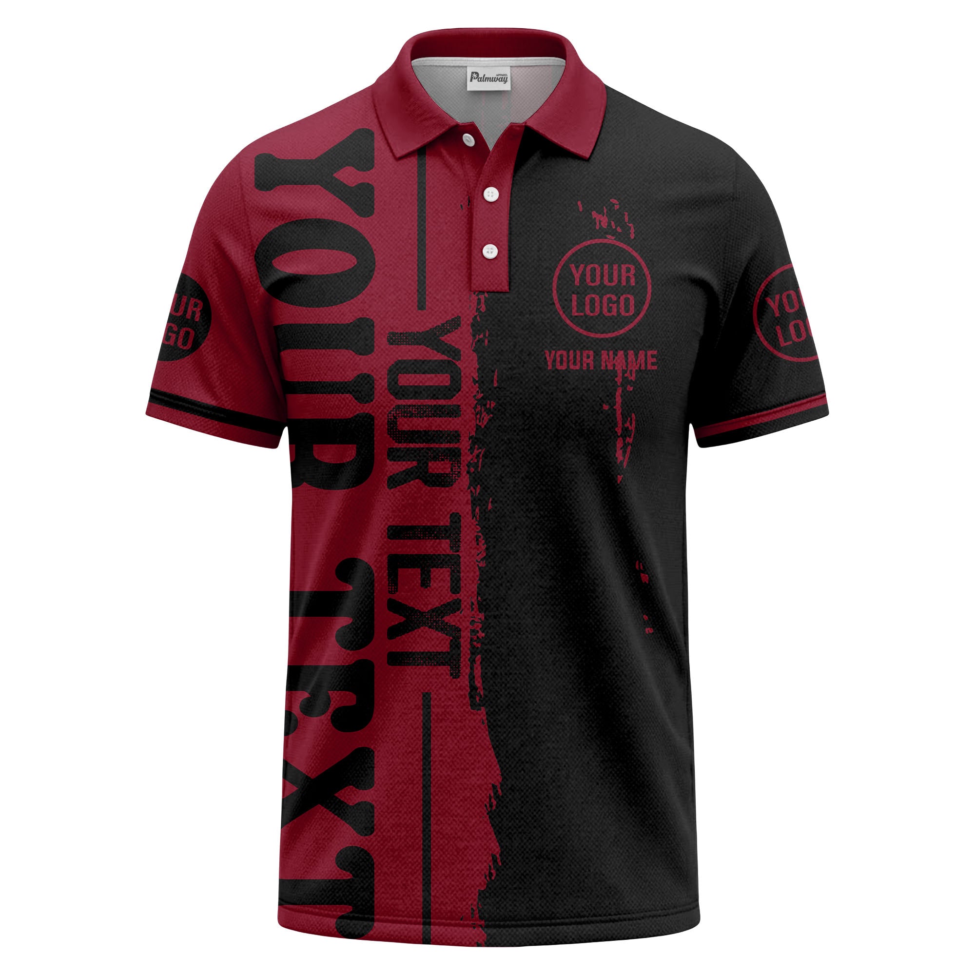 custom name & logo bold graphic personalized polo shirt