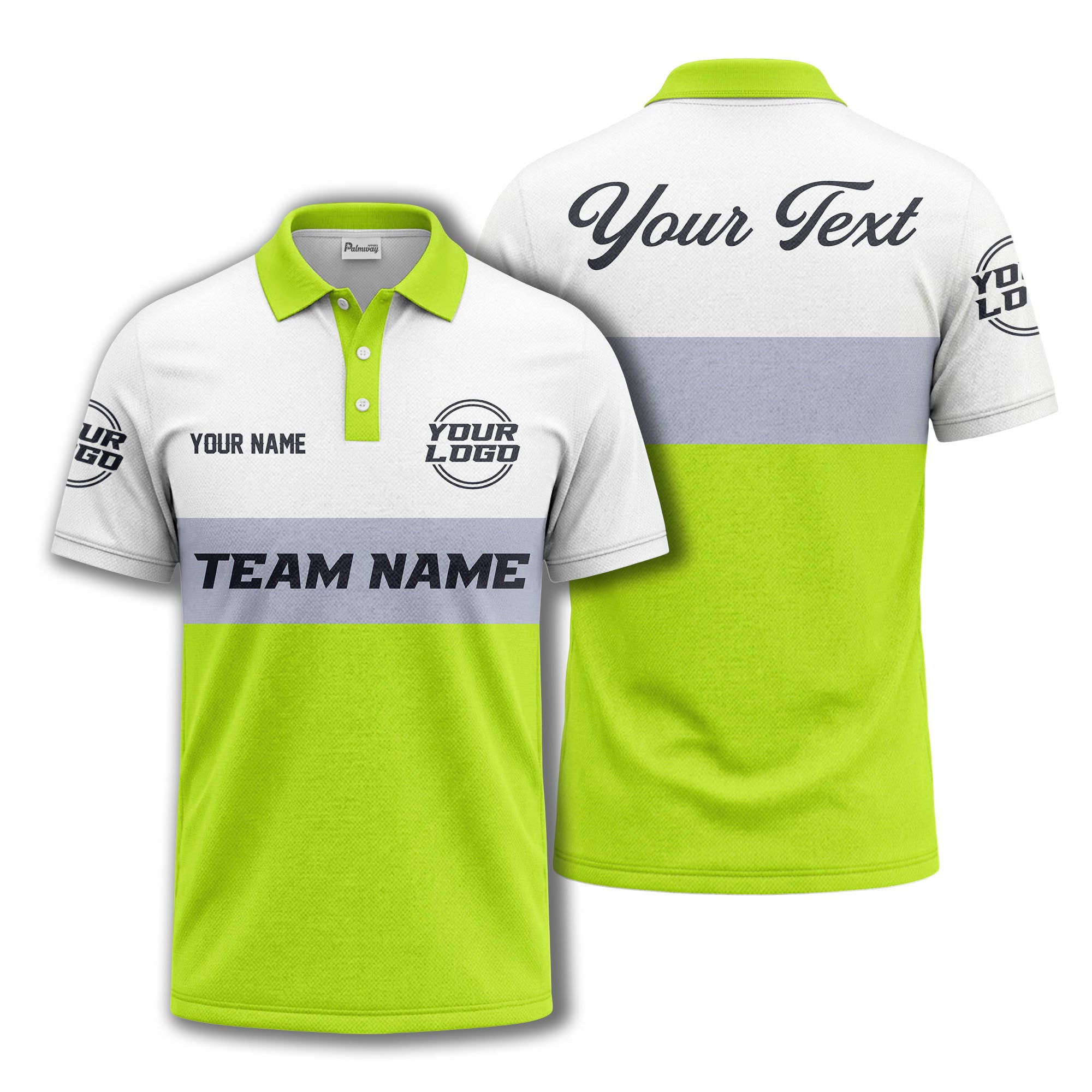 custom team name logo horizontal stripe polo shirt for men