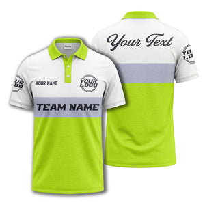 custom team name logo horizontal stripe polo shirt for men