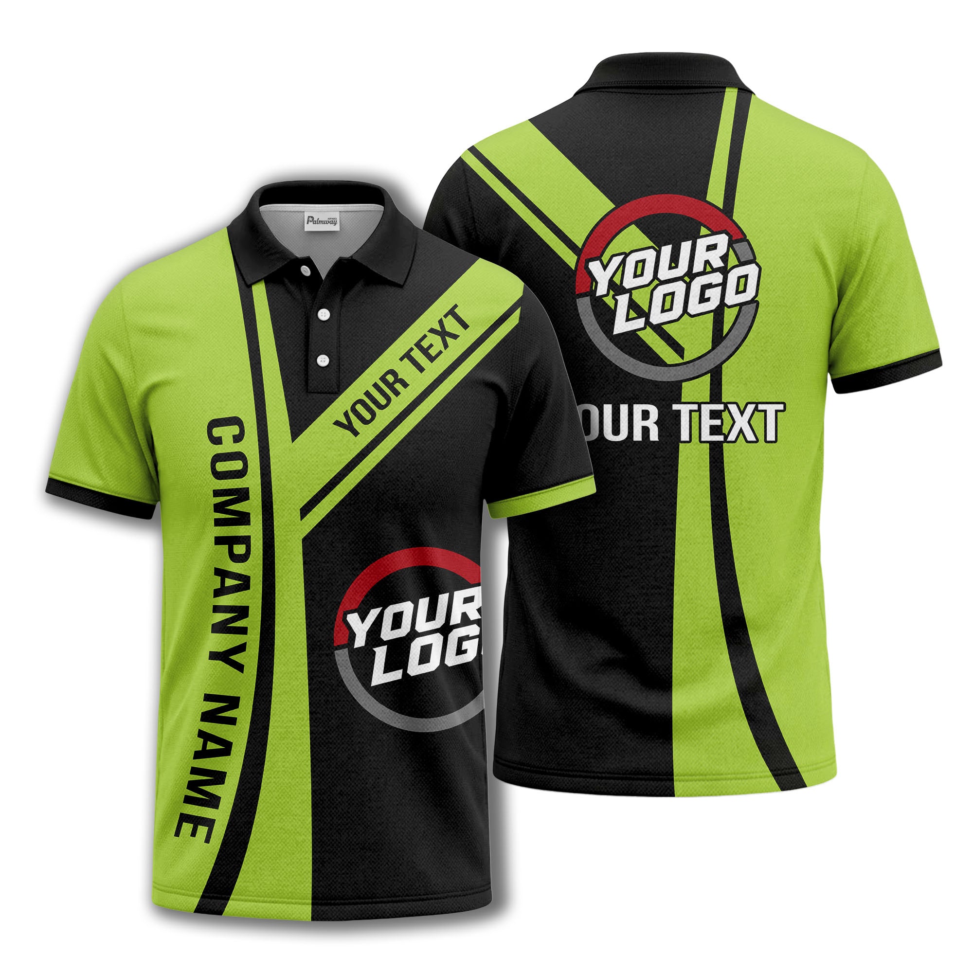 customizable company logo diagonal stripe polo shirt for corporate teams
