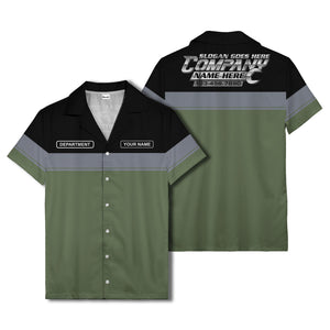 customizable department name gray stripe minimalist hawaiian shirt