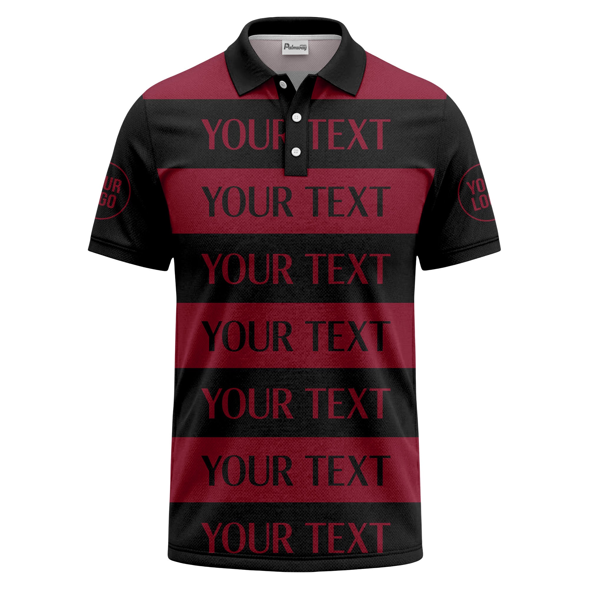 customizable text on bold horizontal stripes polo shirt