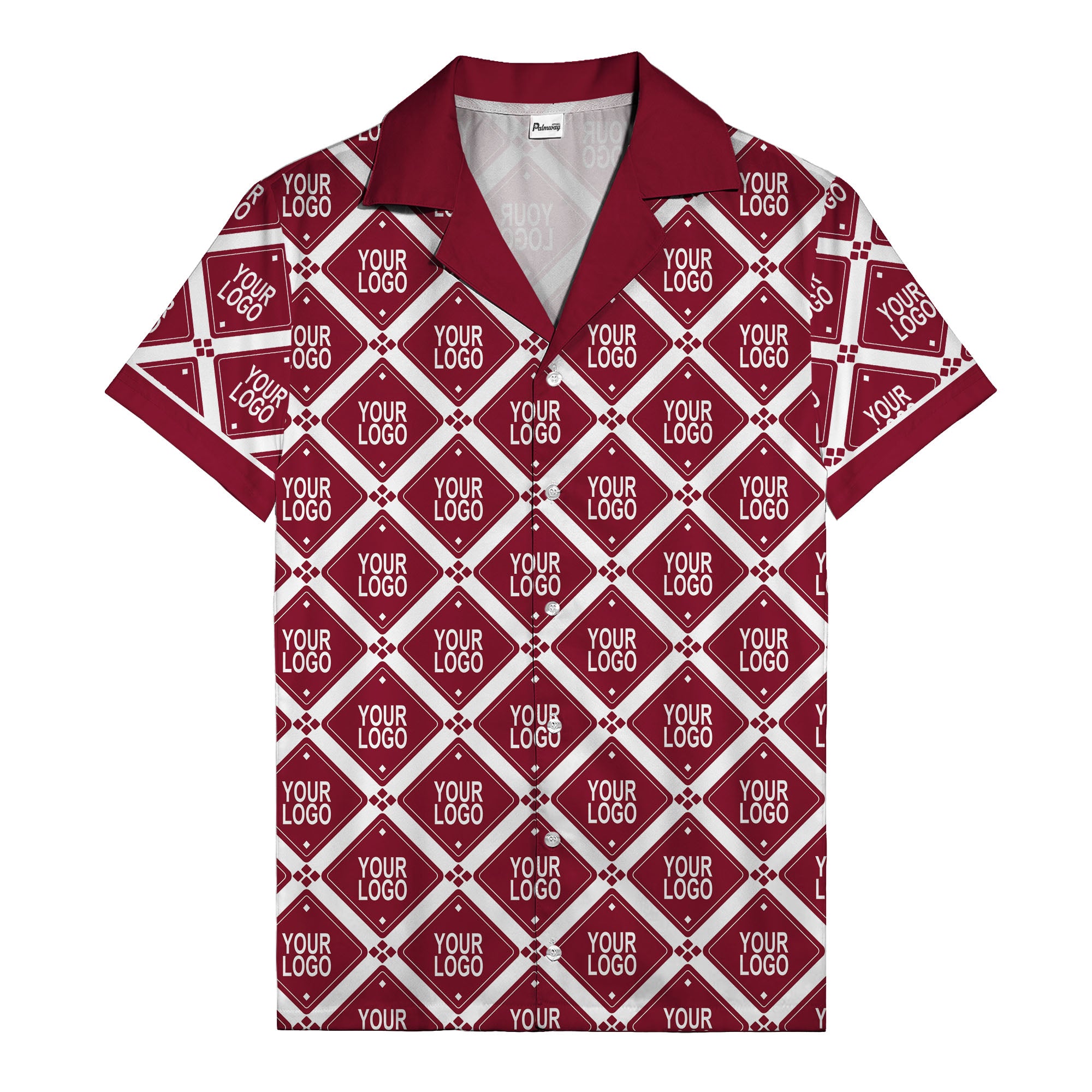 diamond repeat logo geometric hawaiian shirt for men