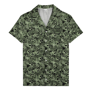 hexagon dot repeating custom text abstract geometric hawaiian shirt