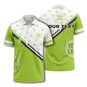 logo repeat diagonal stripe customizable polo shirt for teams